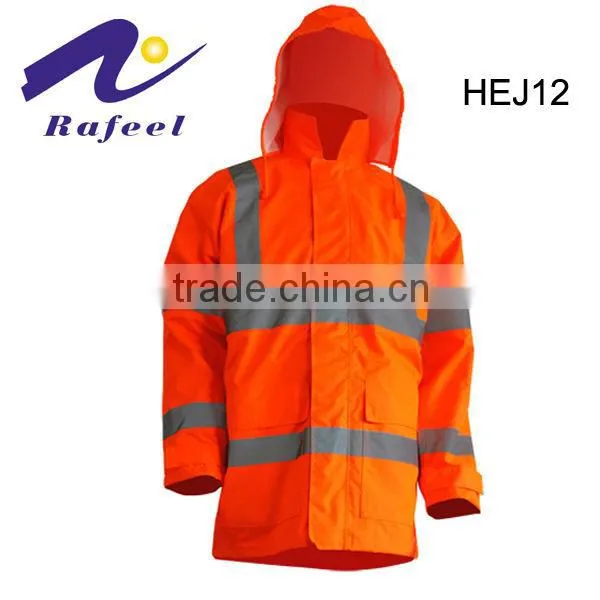 high visibility orange reflective safety clothing