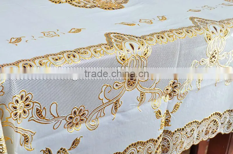 GOLDEN Crochet Vinyl Lace Table cloth - 60*90"