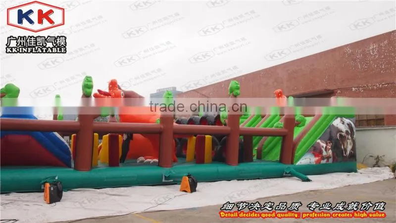 Animal Jungle Inflatable Fun City Obstacle Course for Sale