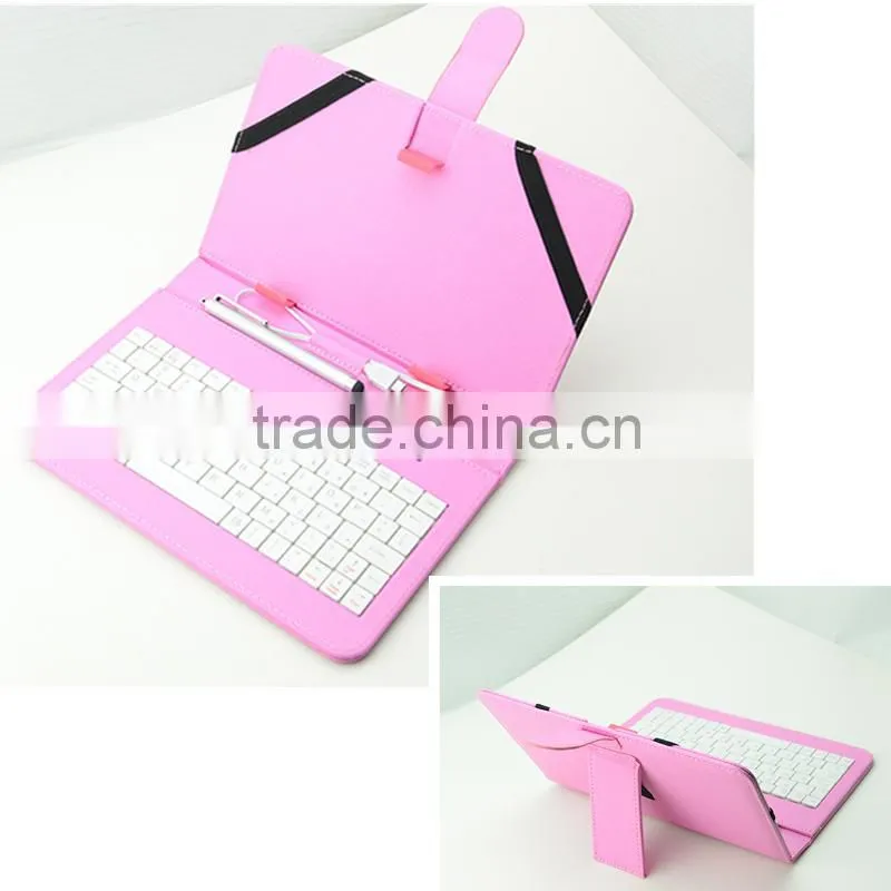 universal pu leather tablet case cover for lenovo thinkpad 8 for huawei with keyboard and elastic band strip