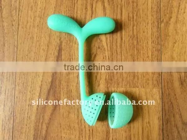 Existing molds! 2015 Food grade eco-friendly Silicone Stawberry Shape Tea infuser with cup lid