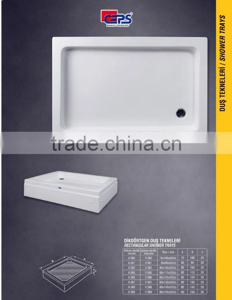 SHOWER TRAYS RECTANGULAR from Turkey white trays Acrylic