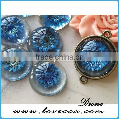 14/20/25mm for DIY necklace jewelry round real dandelion resin cabochon