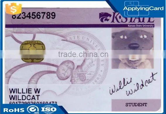 fm1208 smart card sle5542 contact ic card for pvc rfid student management card