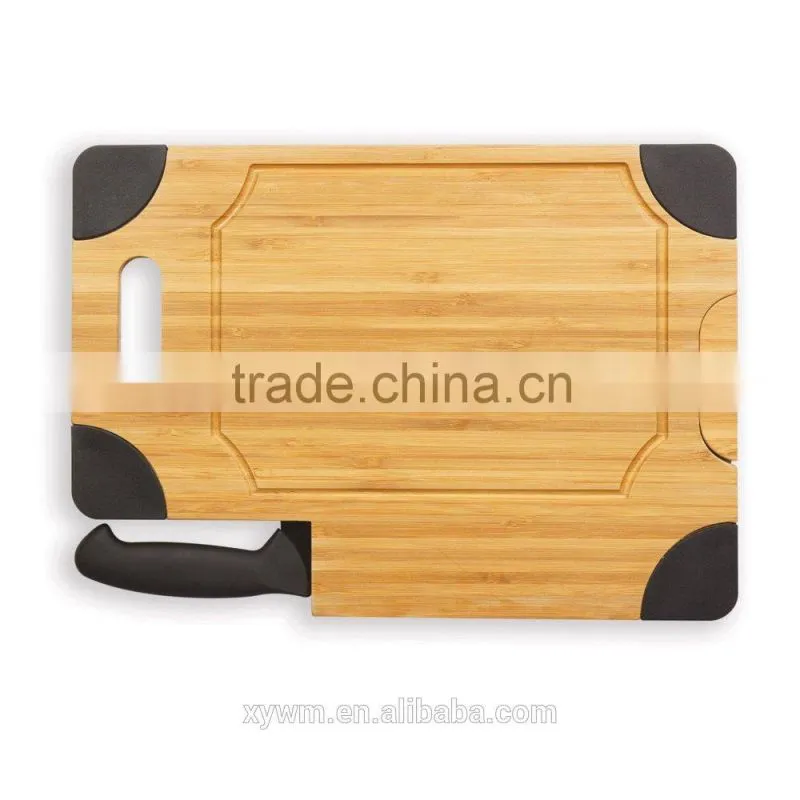 Black 2015 HOT Gift Mini Color Silicon Bamboo Wooden Cheese Cutting Board with Knife and Holder Stander