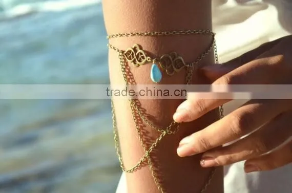 Fashion hollow out auspicious sign arm chain