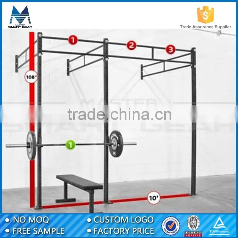 MSG 14' Powder Coated Steel Commercial Gym 4'+6'+4' Free Standing Crossfit Racks Mount Rig