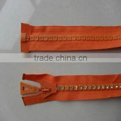 Orange Diamond Plastic Zippers