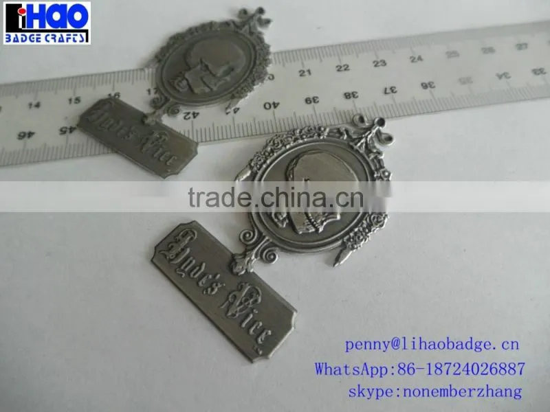 Fashion Anti Brass Metal Engraved Logo Metal Label
