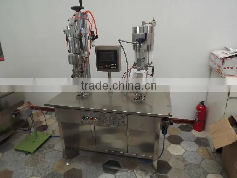 semiautomatic bag on valve aerosol filling machine