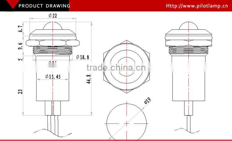 Hot white color dot lighting 19mm mounting hole 12v motorcycle signal light