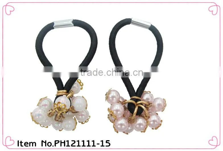 girls elastic hairband elastic hair band with pearls