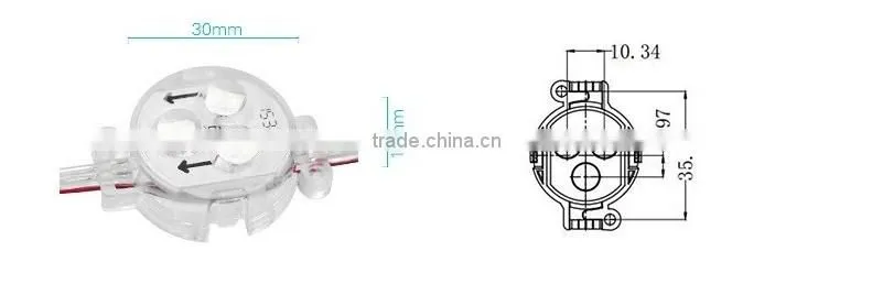Waterproof 30MM DC12V Full Color 2811/1903/9893 Led Point Light Decoration Light