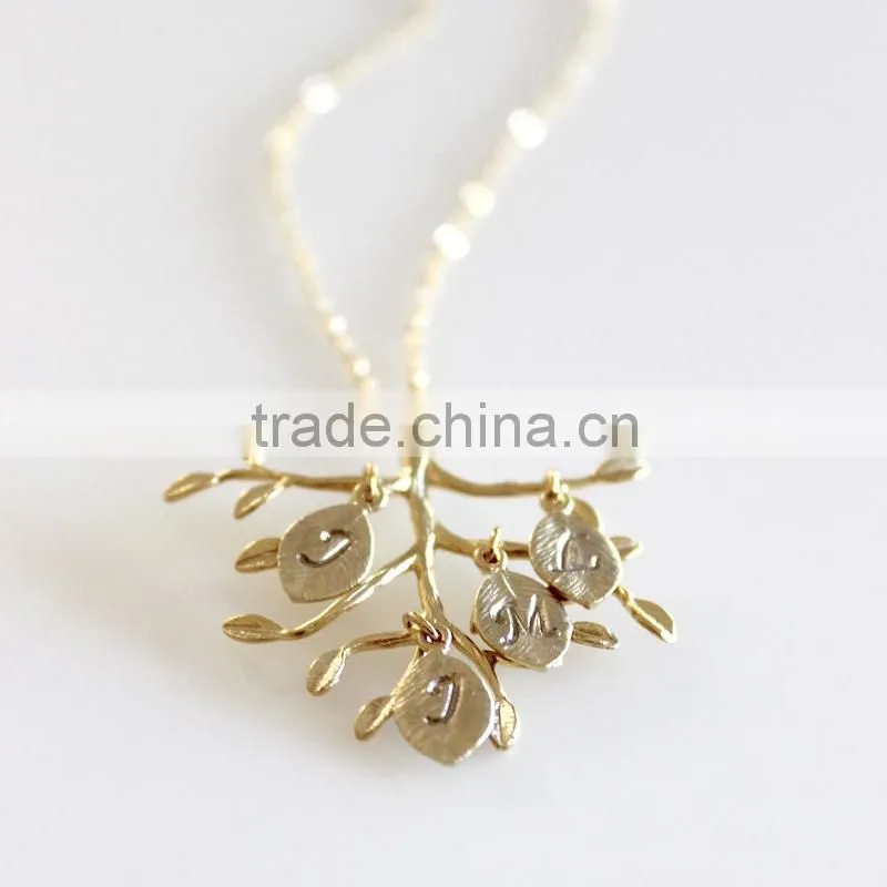 FAMILY TREE Necklace, Mother Grandmother Personalized jewelry,18K gold stainless steel pendant