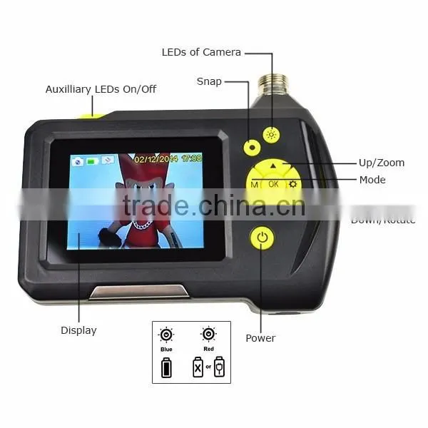 8.2mm Digital Waterproof Handheld Endoscope with 3 Metre Cable 2.7 inch Screen Monitor Digital Inspection Camera System