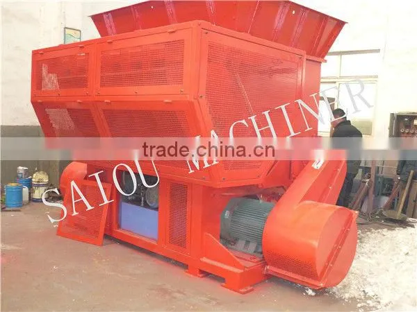 CE certificated waste plastic double shaft shredder