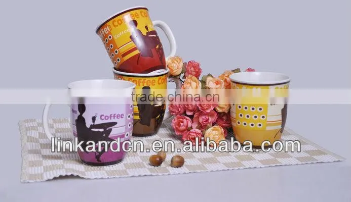wonderful and hot sale ceramic coffee cup with different decal
