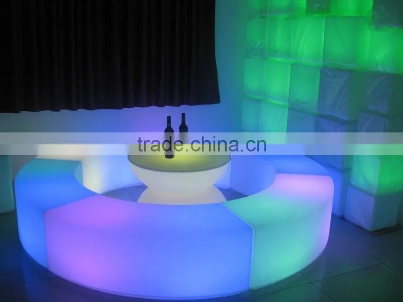 Free style combination bar set outdoor illuminated furniture LED light bench