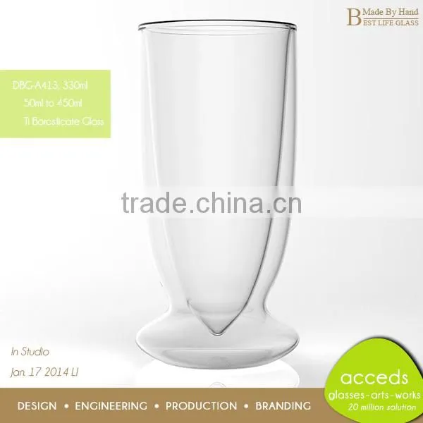 Popular Borosilicate Glass Double Wall Thermos Cup