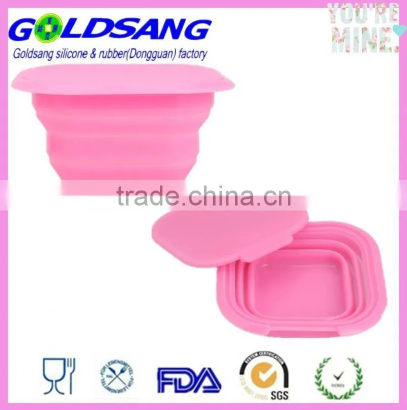 Leakproof Lunch Box Container square shape folding bowl