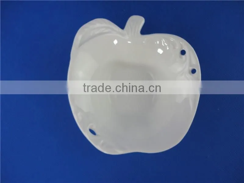 stock small white ceramic popcorn bowl apple shaped bowl