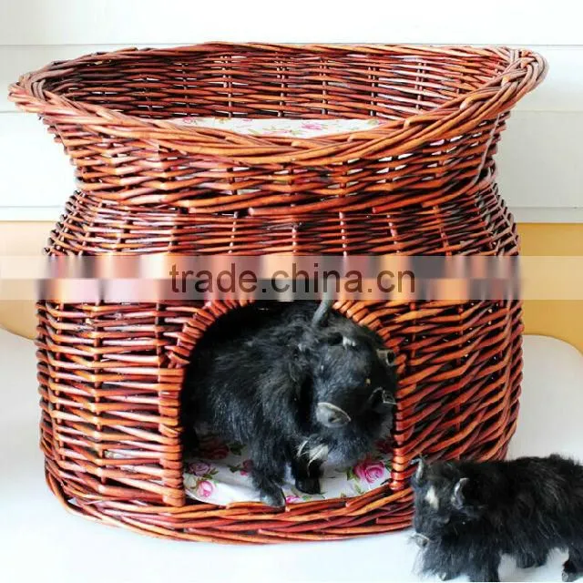 Decorative wicker pet house cat bed wholesale