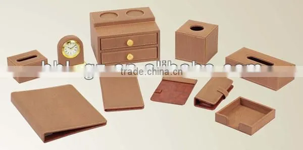 Hotel leather product,leather desk set series for hotel guest room,PW-100