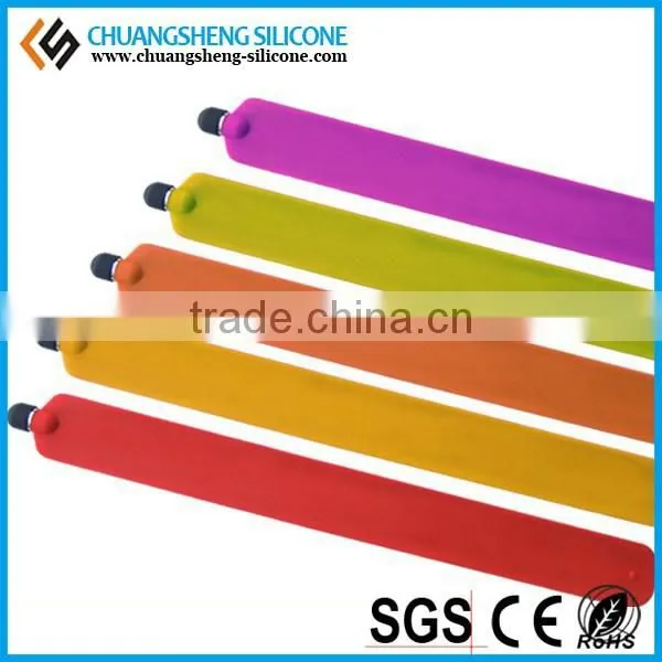 Silicone slap band with touch pen for digital phone