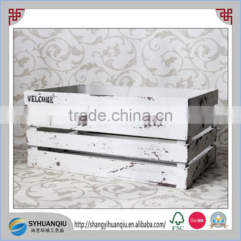 high quality wood material Cheap and disposable flower crate type wooden flower box