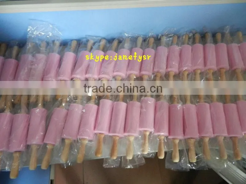 non-stick silicone rolling pin with wooden handle