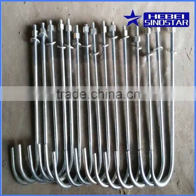 Bending Galvanized Fondation bolt with boiling black