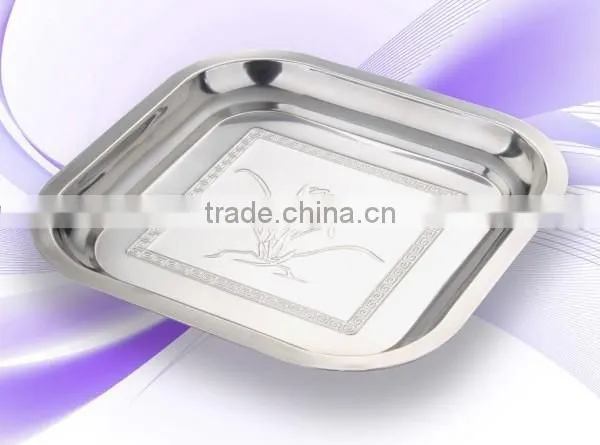 Stalinless Steel Square Serving Tray