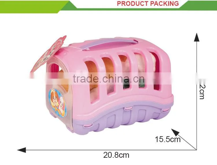 Hot sale indoor children toys plush pet dog small plastic house set