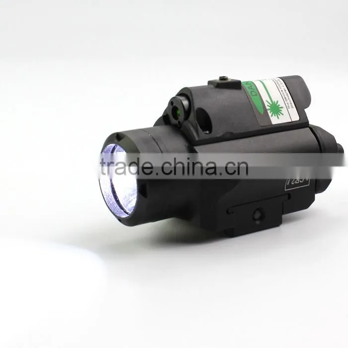 Compact Glock Pistol and Full Size Handgun Fittable Subzero Work Aluminium Tactical 220 Lumens LED Light with Green Laser Sight