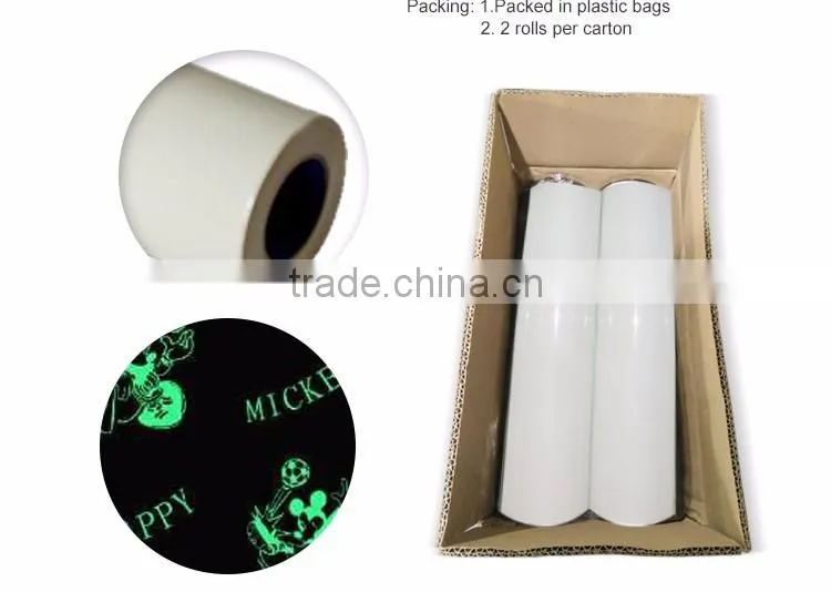 Wholesale clothing heat transfer glow in the dark vinyl roll