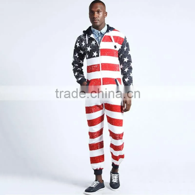 Wholesale cheap fashion comfortable loungewear american flag onesie