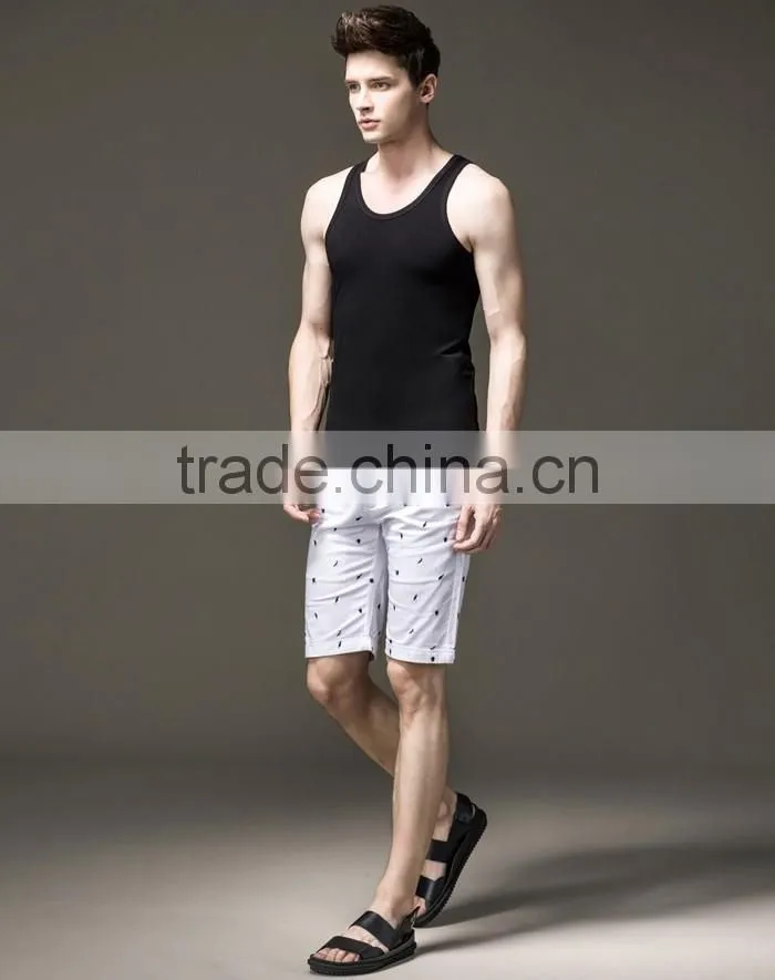 Mens black plain custom gym stringer vest