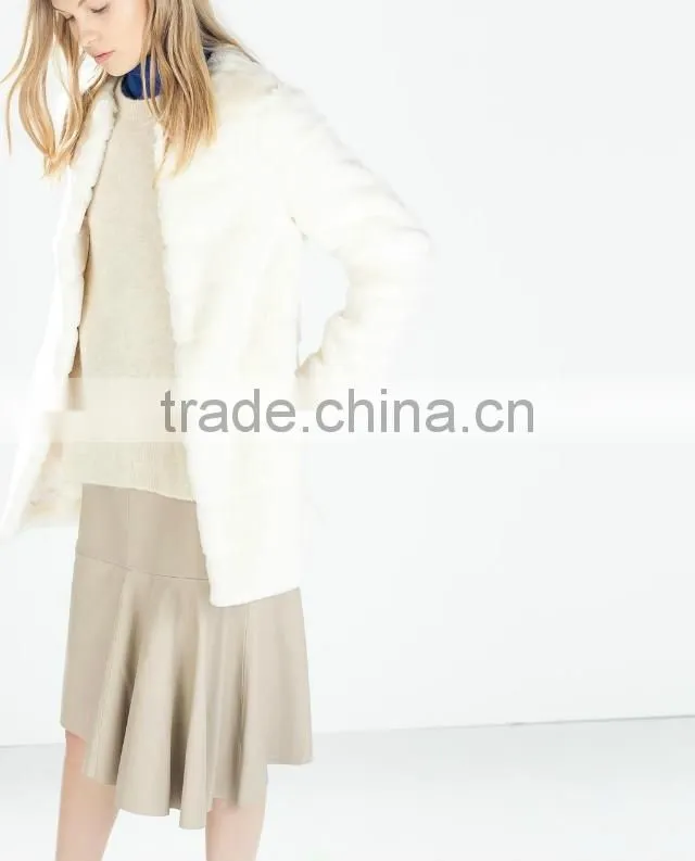 China garments factory winter fake fur coat woman lady rabbit fur long over coat