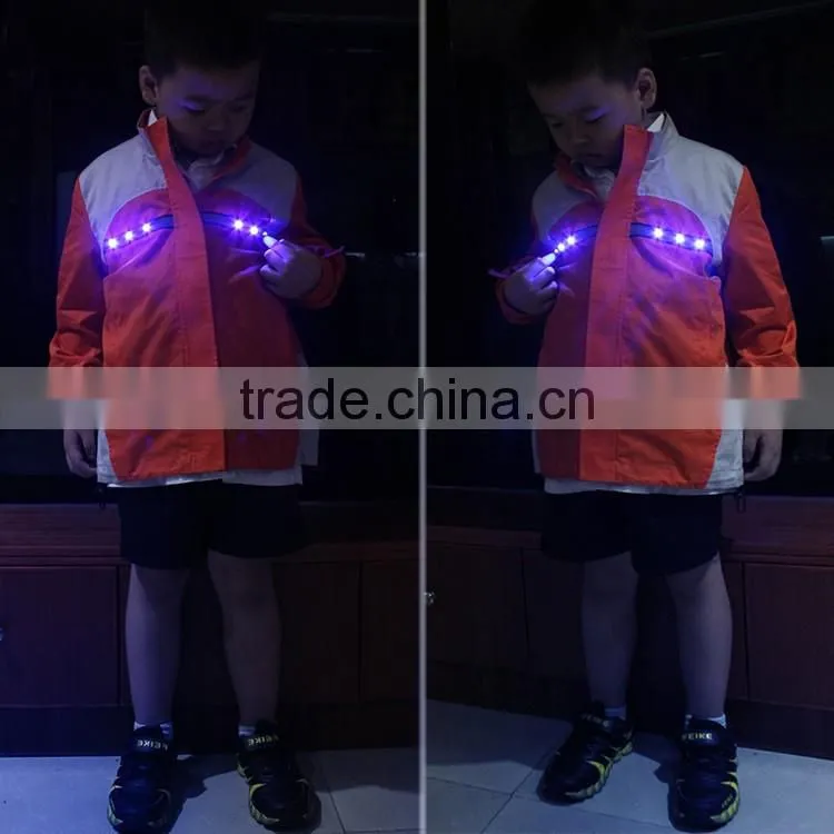 Unique high visibility LED glowing reflective traffic safety kid jacket