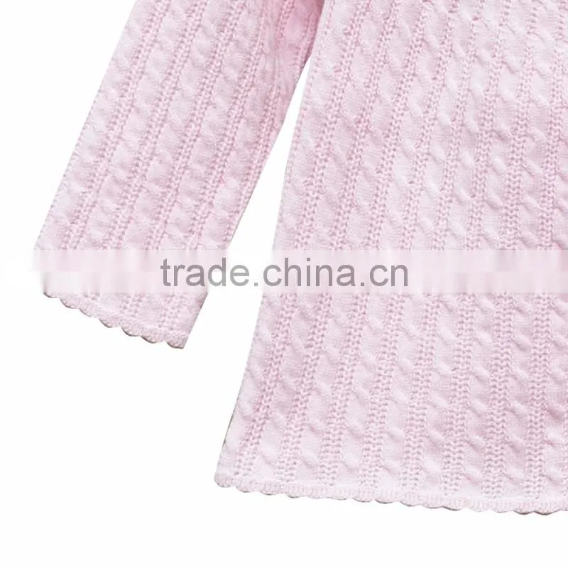 Wholesale Long Sleeves Cable Pattern Round Collar Girl Cardigan sweater