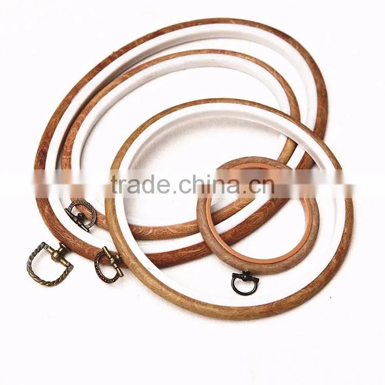 Wholesale Cross Stitch Accessory ABS Wooden Pattern Embroidery Hoops