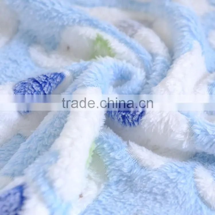 100% polyester super soft cartoon printed and Jacquard baby blanket