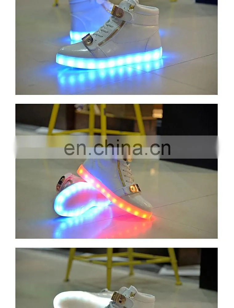 Wholesale footwear New design Ladies light shoes Men women dancing shoes luminous high cut LED shoes sneakers