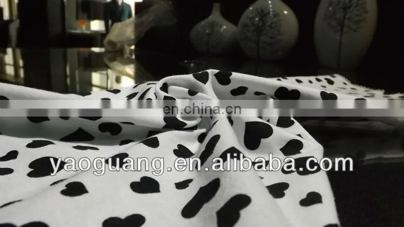 Black white print jersey spandex fabric