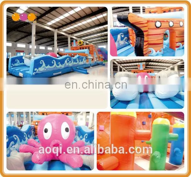 Giant two in one pirate boat inflatable fun city playground for kids