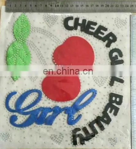 Cute Rhinestone Chenille Hot Fix Motif Embroidered Patches