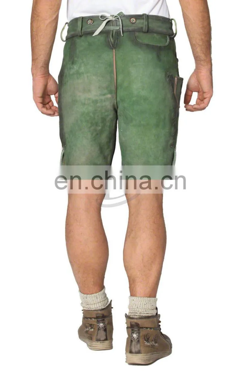 High Quality Bavarian leder Hosen, Trachten Lederhosen (short lederhosen)