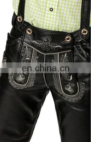 Lederhosen, Kniebund hosen, Men ledersosen trachten lederhosen leather pants with suspenders (Oktoberfest Clothing)