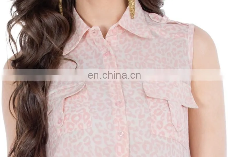 Pink Animal Print High-low Top