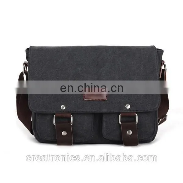 CR on time delivery guaranteed 2016 latest fashion men's canvas shoulder bag brown vintage messenger bags